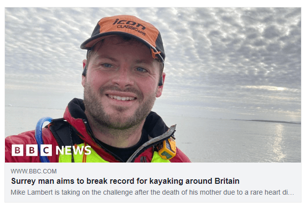 Michael Lambert is embarking on a demanding solo kayak circumnavigation of Mainland UK