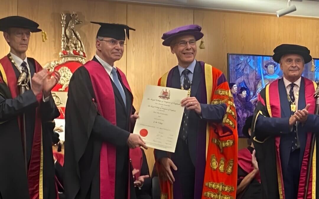 Awarded Honorary Fellowship by the Royal College of Surgeons of England