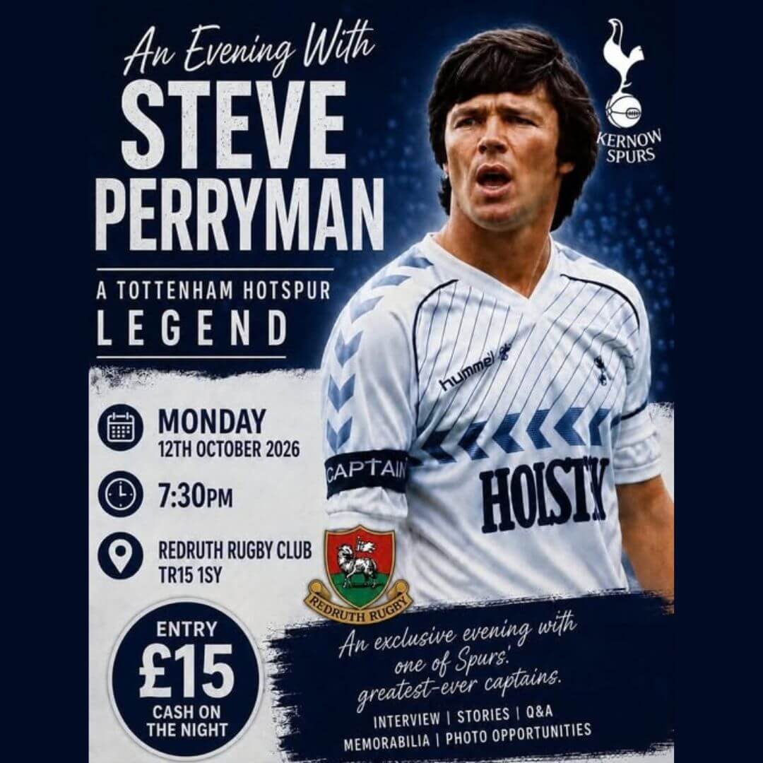 An Evening with Steve Perryman at Kernow Spurs An Evening with Steve Perryman at Kernow Spurs